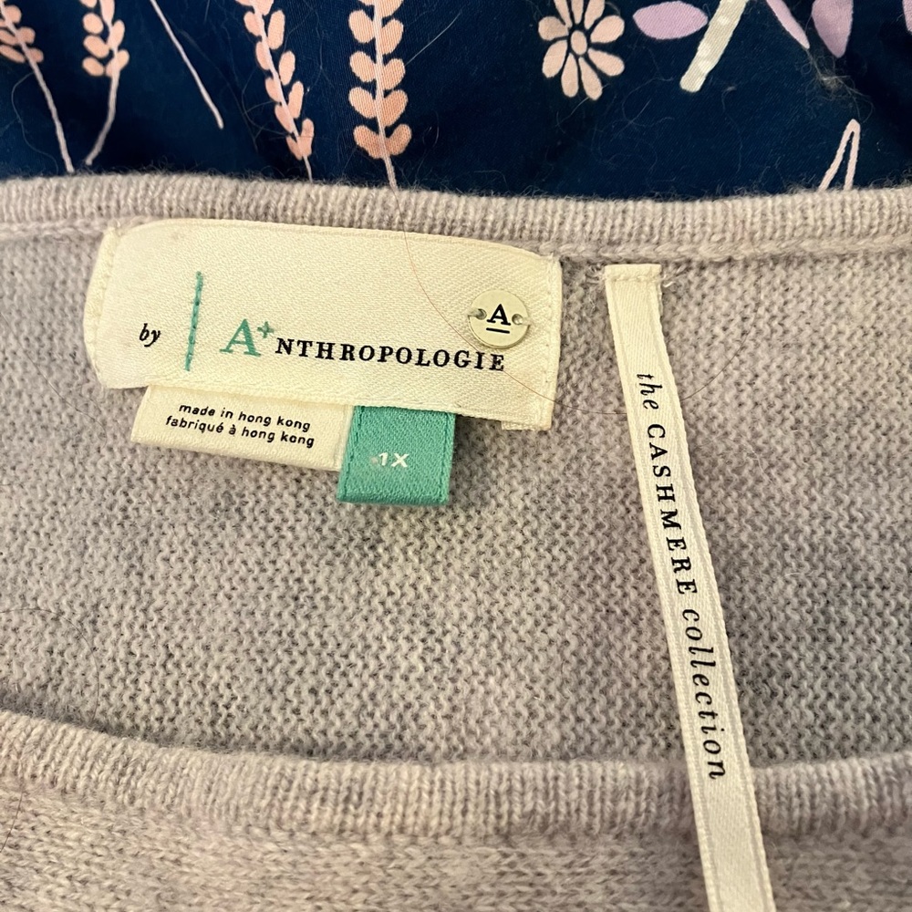 Anthropologie Pilco Light Gray Crew Neck Sweater - Picture 3 of 5